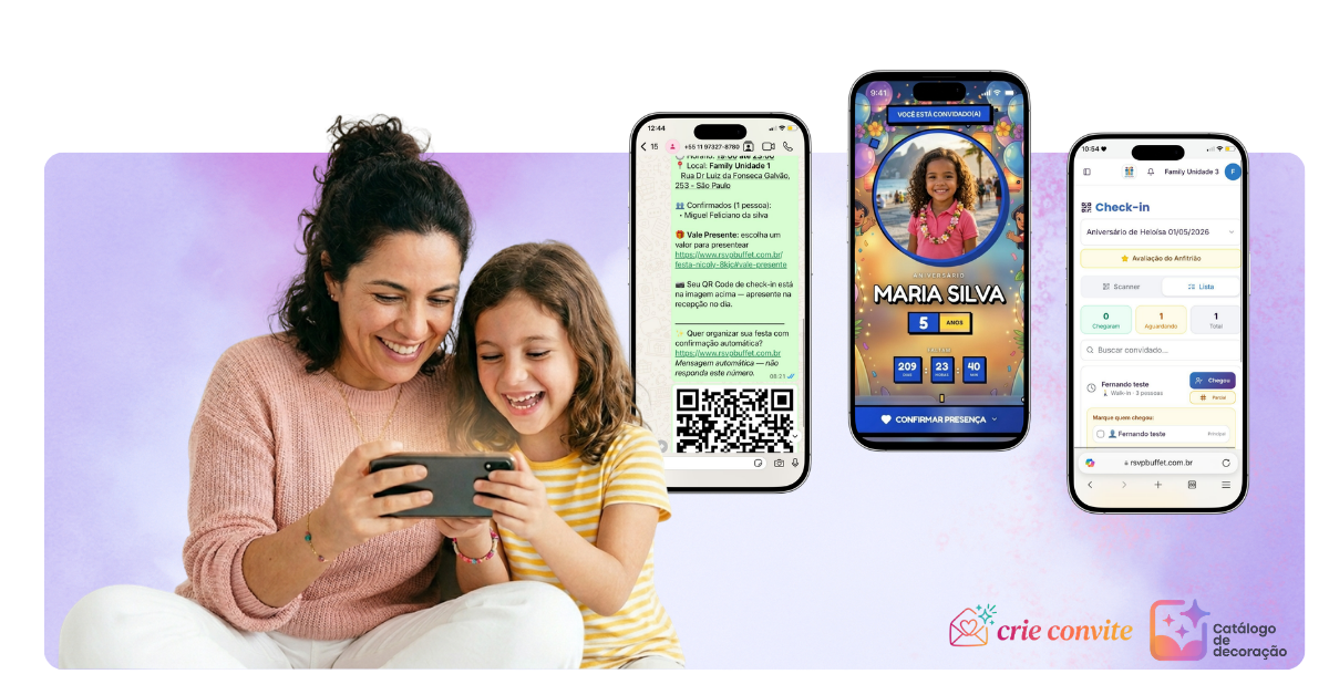 Crie Convite — convite digital com confirmação automática pelo WhatsApp